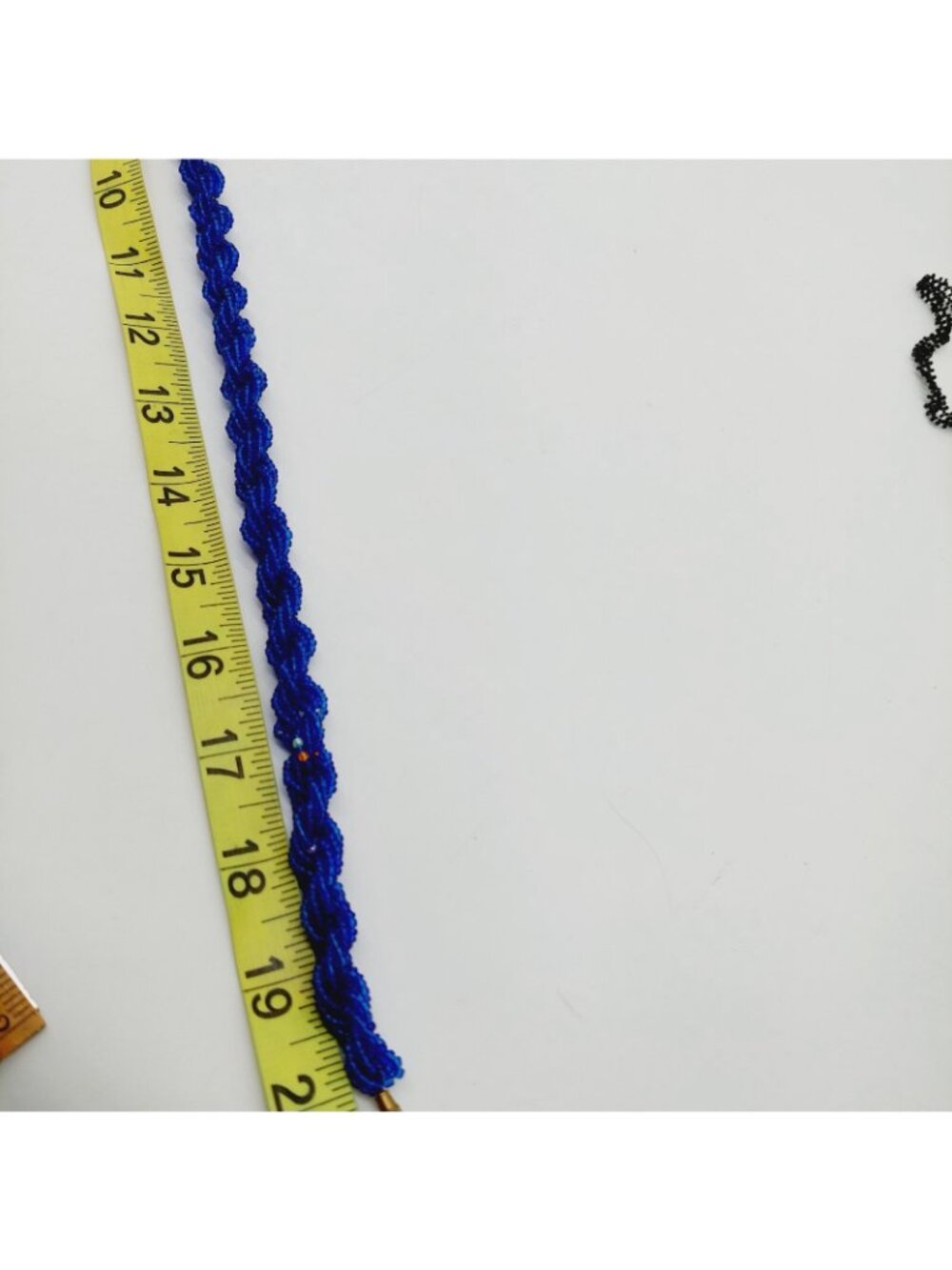 Blue Seed Bead Necklace Barrel Clasp Red Beads Choker - Picture 5 of 6
